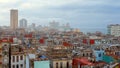 Pan shoot over the City of Havanna on Cuba with view to the ocean