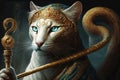 Panacea as Cat Greek God illustration generative ai