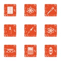 Panacea icons set, grunge style