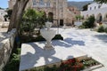 Panagia Ekatontapyliani fountain or Church of Our Lady of the Hundred Gates-Parikia, Paros, Cyclades, Greece Royalty Free Stock Photo