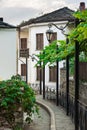 Narrow street in old village of Panagia, Thassos Island, Greece Royalty Free Stock Photo