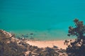 View of Tsampika beach from the top of the mountain Royalty Free Stock Photo