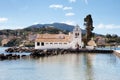 The Panagia Vlacherna Monastery of Panayia from the coast in Cor