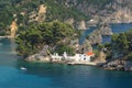 Panagias island in Parga Greece Royalty Free Stock Photo