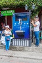 PANAJACHEL, GUATEMALA - MARCH 25, 2016: Modelo beer machine in Panajachel village, Guatemal