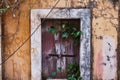 Panaji, Goa, India - December 15, 2019: Beautiful wooden door in the old town of Panaji Royalty Free Stock Photo