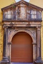 Panaji, Goa, India - December 15, 2019: Beautiful wooden door in the old town of Panaji Royalty Free Stock Photo