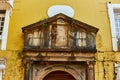 Panaji, Goa, India - December 15, 2019: Beautiful wooden door in the old town of Panaji Royalty Free Stock Photo