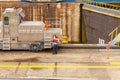 Worker at miraflores weir of Panama Canal