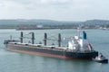 Cargo ship sailing through Gatun Lake, Panama Canal. Royalty Free Stock Photo