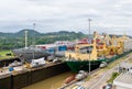 Panama Canal Cargo Ships Royalty Free Stock Photo