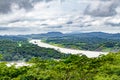 Panama canal and Lake Gatun, aerial view Royalty Free Stock Photo