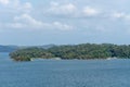 Panama Canal, landscape of the Gatun Lake on a cloudy day. Royalty Free Stock Photo