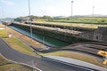 Panama Canal Lock With Rack Tracks, Miraflores Royalty Free Stock Photo