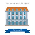 Panama Canal Museum in Panama vector flat attraction landmarks