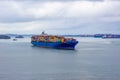 Panama Canal, Panama - December 7, 2019: Maersk Line container cargo ship at Panama Canal.