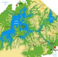 Panama Canal physical map