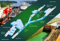 Panama canal profile. Structure of locks.