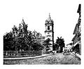 Panama Cathedral, vintage illustration