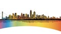 Panama City Panama City Colorized Skyline Silhouette Artwork Royalty Free Stock Photo