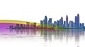 Panama City Panama City Colorized Skyline Silhouette Artwork Royalty Free Stock Photo