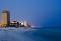 Panama City Beach cityscape at night Royalty Free Stock Photo