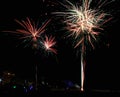 Panama City Beach florida Fireworks time lapse celebration pyrotechnics Royalty Free Stock Photo