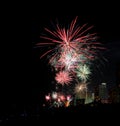 Panama City Beach florida Fireworks time lapse celebration pyrotechnics Royalty Free Stock Photo