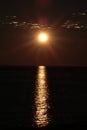 Panama city beach florida moonset over the gulf of mexico Royalty Free Stock Photo