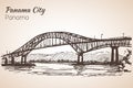 Panama city bridge sketch. Panama.