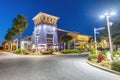 PANAMA CITY, FL - FEBRUARY 2016: Port Lagoon streets and buildings at night Royalty Free Stock Photo
