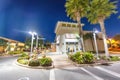 PANAMA CITY, FL - FEBRUARY 2016: Port Lagoon streets and buildings at night Royalty Free Stock Photo