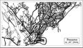 Panama City Map in Black and White Color. Royalty Free Stock Photo