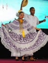 PANAMA CITY, PANAMA folklore dances in traditional costume at the carnival in the streets of panama city panama