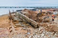 PANAMA CITY, PANAMA - MAY 27, 2016: Consctruction site in Casco Viejo Old Town of Panama Ci