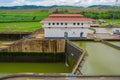 PANAMA CITY, PANAMA - APRIL 20, 2018: The Miraflores Locks is one of three locks that form part of the Panama Canal. The