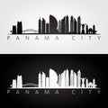 Panama City skyline and landmarks silhouette