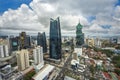 Panama city skyline - modern city skyline - skyscraper building panorama - Royalty Free Stock Photo