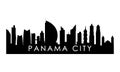 Panama City skyline silhouette.