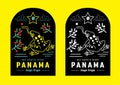 Panama coffee label with frog Royalty Free Stock Photo