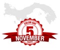 Panama Colon Day happy. November 5th vector map