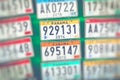 Panama vehicle registration plates.