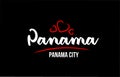 Panama country on black background with red love heart and its capital Panama City