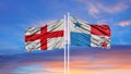 Panama and England flags. Waving flag design. Panama England flag, picture, wallpaper. Panama vs England.