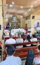 Panama, faithful in the church of Dolega in Chiriqui province