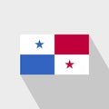 Panama flag Long Shadow design vector