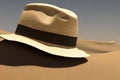 Panama hat in the desert Royalty Free Stock Photo