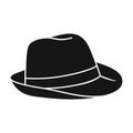 Panama hat icon in black style isolated on white background. Surfing symbol stock Royalty Free Stock Photo