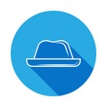 Panama hat icon with long shadow lifestyle