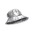 Panama hat retro hand drawn illustration. Royalty Free Stock Photo